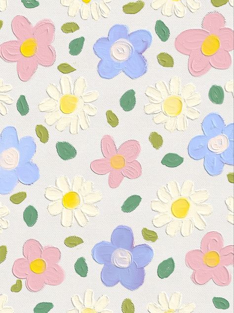 Simple Flower Pattern Painting, Cute Pastel Paintings Easy, Cute Painting Patterns, Easy Flower Painting On Wall, Cute Painted Flowers, Easy Paint Flowers Simple, Easy Painting Backgrounds, Small Painted Flowers Simple, Easy Paint Patterns