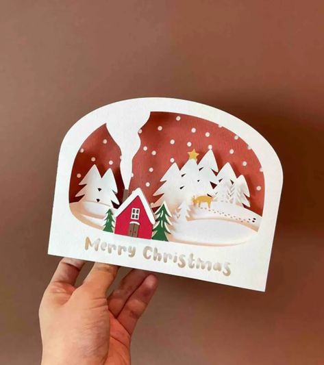 Here you'll find the best ideas for Cricut Christmas cards for holidays. These adorable and creative Cricut cards are perfect for everyone on your list. With the help of your Cricut machine, you can create beautiful and customized Christmas cards that will make your friends and family smile. via @eyankimedia Diy Christmas Cards 3d, Cricut Christmas Cards Ideas, Diy Christmas Cards Cricut, Christmas Greeting Cards Diy, Cricut Christmas Cards, Christmas Cards Ideas, Pop Up Christmas Cards, 3d Christmas Cards, Create Christmas Cards