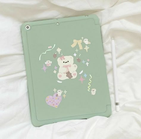 Ipad Case Stickers, Cute Ipad Cases, Custom Ipad, Produk Apple, Kawaii Phone Case, Ipad Accessories, Bleu Pastel, Aesthetic Colors, Cute Stationery