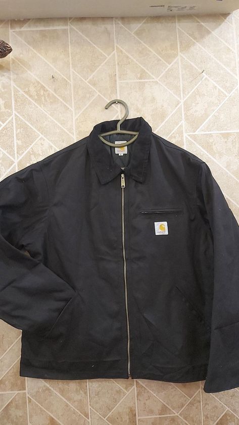 Vintage y2k Reworked/Recycled Black Carhartt Reworked Men Jacket. -Size: Small, Medium & Large -Color: Black 🤝 Deals on Bundles ✅ Available to buy now 🌏 We ship worldwide Carhartt Reworked Jacket, Vintage Carhartt Jacket Outfit, Black Carhartt Jacket, Carhartt Jacket Outfit, Reworked Jacket, Work Wear Jacket, Vintage Carhartt Jacket, Sick Fits, Carhartt Detroit Jacket