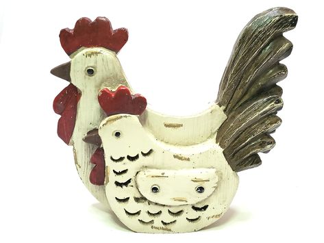 PRICES MAY VARY. Chicken pair tabletop decor figurine Durable resin material 5 inches by.5 inches by 1.5 inches 5 inches by 5 inches by 1.5 inches rustic chicken pair figurine add a touch of country farmhouse to your interior. Made of durable resin this sweet pair is ready to decorate your tabletop or shelf or gift to that person who is all about country living. Rustic Chicken, Chicken Figurines, Chicken Kitchen, Wood Shapes, Decor Figurines, Tabletop Decor, Resin Material, Country Farmhouse, Room Type