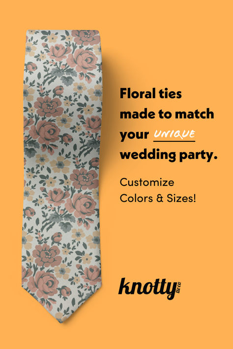 A floral necktie radiates charm and confidence. Choose from a bouquet of customizable floral neckties to suit any season or style. Modern design, meticulous craftsmanship, and responsible manufacturing mean these floral ties are never garden variety. Mens Wedding Attire Fall, Floral Ties Groomsmen, Flower Ties, Wedding Color Schemes Blue, Floral Ties, Mens Wedding Attire, Floral Necktie, Wedding Theme Colors, Cute Wedding Ideas