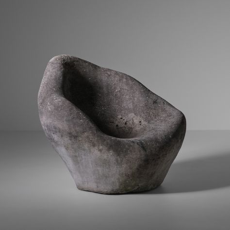 For sale: Unique Large 'Concrete' Sculptural Garden Chair, 1970s | #vntg #vintage Concrete Art Sculpture, Concrete Chair, Stone Chair, African Inspired Decor, Sculptural Chair, Concrete Diy Projects, Concrete Sculpture, Hotel Room Design, Concrete Furniture