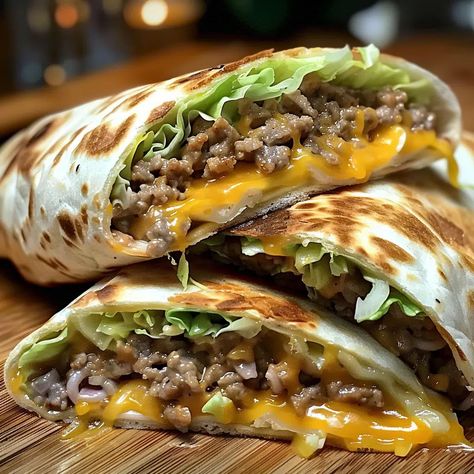 Big Mac Wraps Recipe - Big Mac Stromboli, Big Mack Wraps, Smash Burger Big Mac, Mini Big Mac Cheeseburgers, Keto Big Mac Wrap, Wraps With Ground Beef, Wrap Burger Recipes, Big Mac Roll Up, Chris Fennimore Recipes