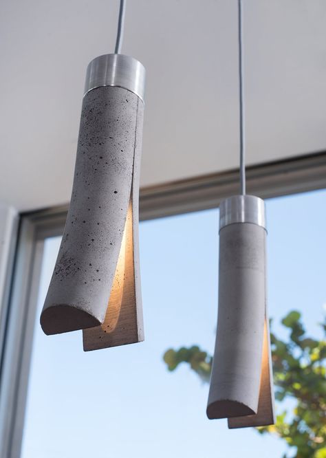 The Release of Light | Yanko Design Concrete Lights, Diy Luminaire, Spot Lamp, Concrete Light, Concrete Pendant Light, Concrete Pendant, Loft Interior, Unique Floor Lamps, Concrete Lamp