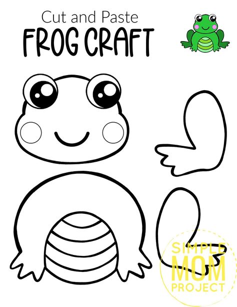 Frog Cutout Template, Build A Frog Printable, Simple Frog Craft, Build A Turtle Printable, Rainforest Frog Craft, Frog Patterns Printable, Frog Prince Craft, Easy Frog Crafts Preschool, Letter F Printables Free