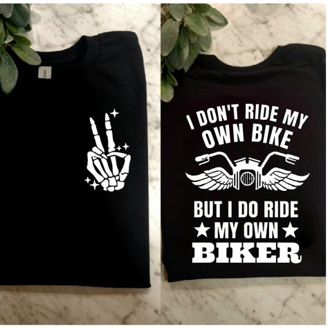 Cool Design! On Unisex Gildan Short Sleeve Shirt Biker Shirts For Women, What To Wear On A Motorcycle Ride Women, Cute Motorcycle Outfits For Women, Motorcycle Outfits For Women, Sunflower Cricut, Biker Chic Fashion, Biker Clothes, Biker Chick Style, Biker Chick Outfit