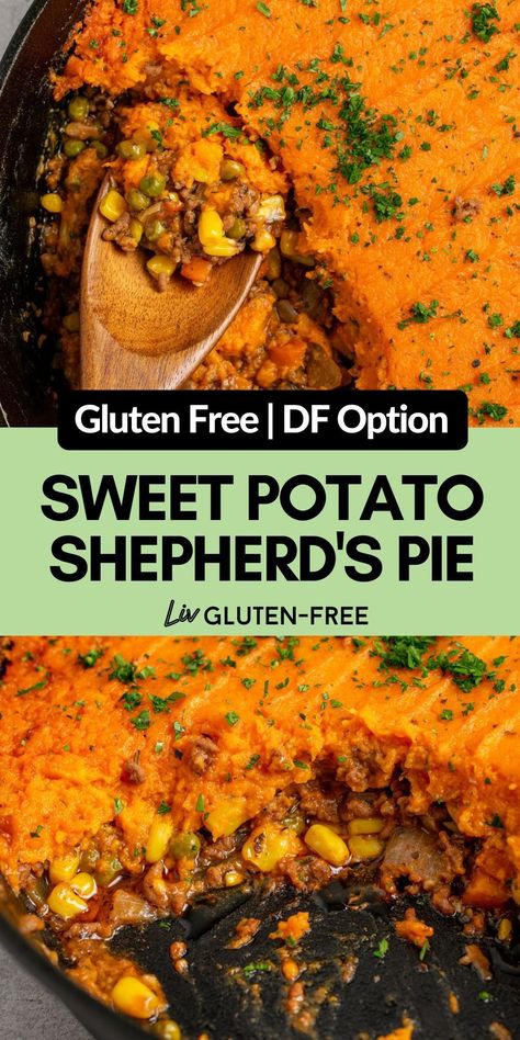 Sweet Potato Pot Pie, Gluten Free Sweet Potatoes Recipes, Sweet Potatoe Shepard’s Pie, Shepards Pie Sweet Potato, Sweet Potato Shepherd's Pie, Gluten Free Shepards Pie, Sweet Potato Sheppards Pie, Gluten Free Sweet Potato Recipes, Gluten Free Shepherds Pie Recipe