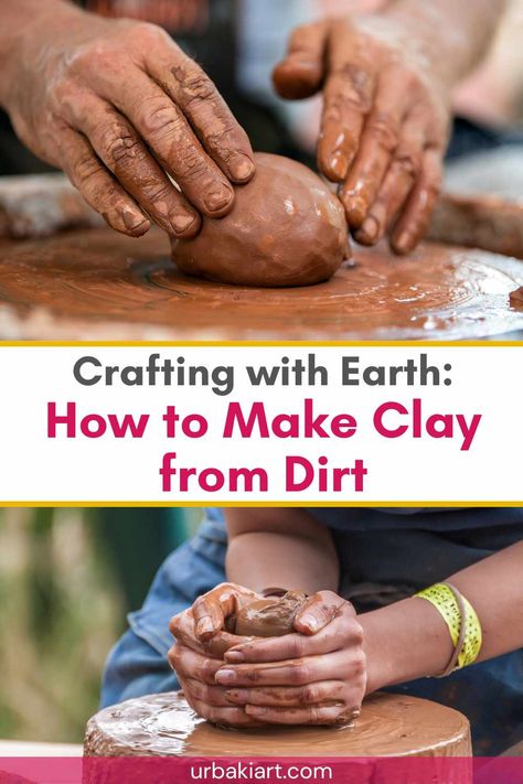 If you're interested in pottery or other types of crafts, you may be wondering how to make your own clay. The good news is that clay can be made from dirt, which is a readily available and inexpensive material. With a few simple steps, you can create your own clay and start making your own unique pottery pieces. Here's a comprehensive guide on how to make clay from dirt: Materials Needed: -Dirt (preferably clay-rich soil) -Water -A large bucket -A stick or spoon for stirring... Diy Clay From Dirt, How To Make Clay From Dirt, Earth Clay Crafts, How To Make Your Own Clay, Clay From Dirt, Soil Craft, How To Make Clay At Home, Red Clay Pottery, Craft Nights