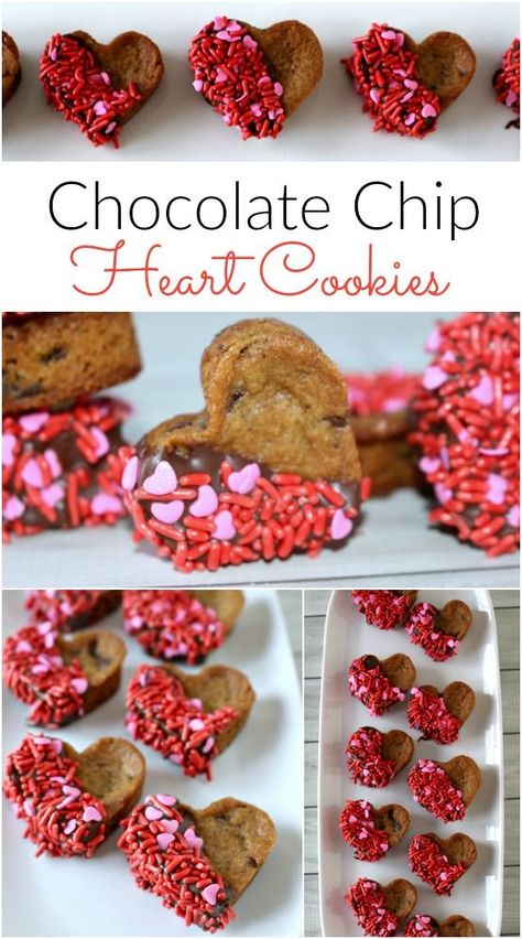 Valentines Day Chocolate Chip Cookies, Chocolate San Valentin, Valentines Snacks, Valentines Baking, Valentines Day Chocolates, Favorite Cookie Recipe, Valentine Desserts, Valentines Day Desserts, Valentine Chocolate