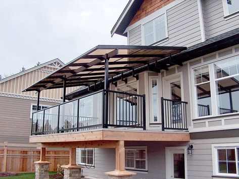 Porch Railing Designs, Deck Awnings, Deck Canopy, Covered Back Patio, Car Port, Patio Covers, Patio Cover, Porch Railing, Patio Canopy