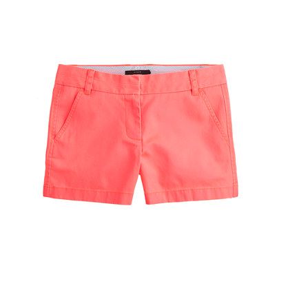 3" chino short - solid - Women's shorts - J.Crew Rainbow Shorts, Pink Chinos, Zipper Shorts, J Crew Shorts, Long Shorts, Pink Shorts, Short Shorts, Chino Shorts, Bottoms Pants