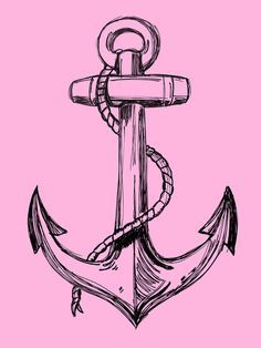 Anchor Outline Tattoo, Anchor Sketch, Nautical Drawings, Pirate Drawing, Nautical Drawing, Anchor Drawings, Small Anchor Tattoos, Anchor Art, Boat Drawing