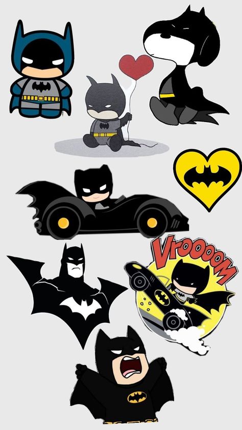 Diy Batman Gifts, Stickers For Boyfriend, Hot Wheels Storage Display, Batman Cute, Batman Valentines, Chibi Batman, Batman Stickers, Batman Diy, Cute Batman