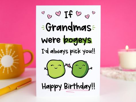 Grandma Birthday Card Ideas, Birthday Grandma, Grandma Birthday Card, Happy Birthday Grandma, Birthday Card For Her, Grandma Birthday, Funny Birthday Card, Bullet Journal Writing, Birthday Cards For Her