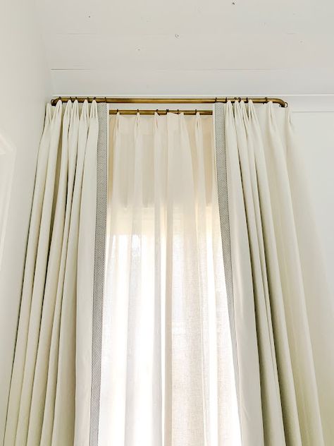 WINDOW TREATMENTS - design indulgence French Curtains, Plain Curtains, Window Treatments Bedroom, Double Rod Curtains, Curtain Ideas, Furniture Office, Bedroom Windows, Home Curtains, Diy Curtains