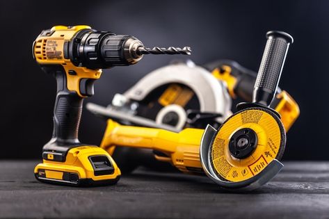 Construction carpentry tools electric co... | Premium Photo #Freepik #photo #power-tools #circular-saw #grinder #drill Carpentry Tools, Cordless Drill, Circular Saw, Power Drill, Carpentry, Premium Photo, Electricity, Stock Photos, Tools