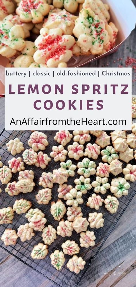 Lemon Spritz Cookies, Simple Cookie Dough Recipe, Christmas Spritz, Lemon Spritz, Current Recipes, Christmas Spritz Cookies, Spritz Cookie, Bakers Delight, Lemon Drop Cookies