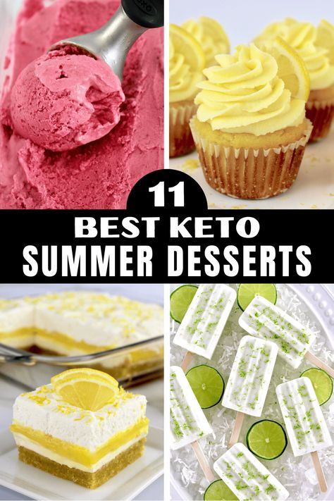 Summer is here and the weather is hot!  It's the perfect time for some cool and refreshing desserts to cool down with.  These desserts are all Keto friendly, easy to make and absolutely delicious! Slow Cooker Appetizers, Key Lime Cheesecake, Raspberry Ice Cream, Free Keto Meal Plan, Gluten Free Crust, Lemon Frosting, Lime Cheesecake, Low Carb Casseroles, Classic Cheesecake