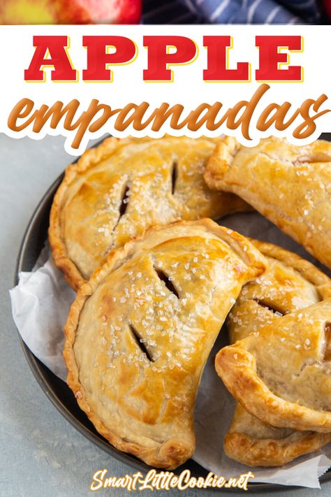 Desserts never tasted so good! These delicious apple empanadas are a sweet take on one of my favorite Latin recipes and make for a great dessert or sweet treat that your family and friends will love! The filling for this dessert is made with Rave® apples from @Stemilt, which have an amazing flavor and are super crisp and juicy. @smartlilcookie #ad #passtherave #raveapples #applepastry #dessert Easy Apple Empanadas Recipe, Easy Apple Empanadas, Apple Empanadas Recipe, Sweet Empanadas Recipe, Apple Empanadas, Easy Empanadas Recipe, Latin Recipes, Empanadas Recipe, Easiest Apples