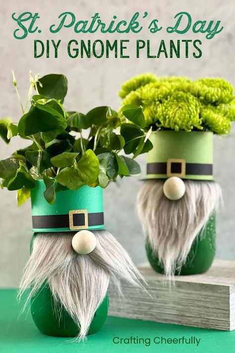 St Patricks Diy Decor Crafts, St Patrick’s Day Crafts For Adults, Gnome Planter, St Patricks Day Craft, Linen Spray Recipe, St Patricks Day Crafts, Senior Crafts, Gnome Crafts, St. Patrick's Day Diy