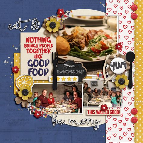 Eat and Be Merry - Scrapbook.com Restaurant Scrapbook Layouts, Restaurant Scrapbook Ideas, Food Scrapbook Layouts, Food Scrapbook Ideas, Food Scrapbook, 2024 Creative, Scrapbook Examples, Friend Scrapbook, Cruise Scrapbook