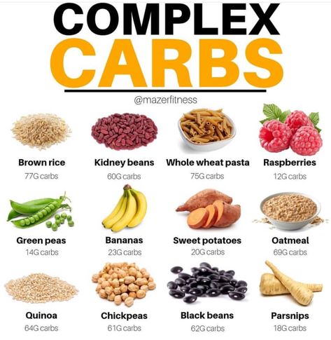 💥 Complex Carbs 💥   ALL Nutrition values per 100 grams of uncooked, raw product.  - 🐣 No no, Carbs are not the enemy - These healthy, Complex Carbs sources are a GO-TO choice when it comes to either Fat Loss, Muscle Building and Healthy Eating. But they’ll also help you be energized longer than when your eating those simple sugary carbs. Nothing wrong with that, but it just makes your energy levels crash. Be aware of that. Complex Carbs List, Best Complex Carbs, Carbohydrates Food List, Carbs List, Man Recipes, Complex Carbs, Good Carbs, 1200 Calorie, Nutrition Sportive