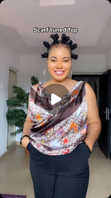 Fashion👗/Content Creator on Instagram: "Scarf turned top #style #styleinspiration #trending #fashionstyle #styling" How To Tie A Scarf As A Top, Afrocentric Hairstyles, Fashion Content Creator, Fashion Content, Megan Thee Stallion, Fashion Business Casual, Scarf Tying, Chiba, How To Wear Scarves