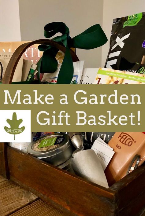 This makes me smile! Here's how to make a garden gift basket for a plant-lover or for a Christmas or holiday raffle or fundraising silent auction. There are always gardeners in the crowd! #giftbasket #gardentheme #gardening #raffle #basket #silentauction #charity #fundraising Garden Gift Basket Ideas, Gardening Gift Basket Ideas, Garden Gift Basket, Gardening Gift Basket, Gardening Basket, Holiday Raffle, Auction Gift Basket Ideas, Theme Baskets, Silent Auction Baskets