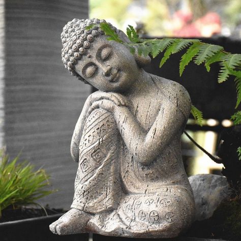 Outdoor Fengshui Antique Zen Buddha Statue Resin Ornament Garden Sculpture Crafts Courtyard Villa Balcony Figurines Decoration Thailand Garden, Villa Balcony, Buddha Statue Garden, Sleeping Buddha, Courtyard Villa, Zen Buddha, Buddha Garden, Baba Image, Buddha Zen