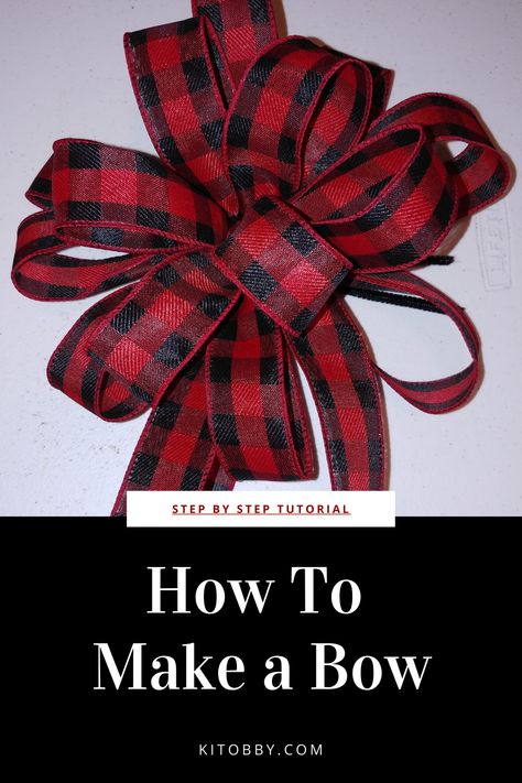 Easy Bows, Tying Bows, Bow Tying, Bow Making Tutorials, Christmas Bows Diy, Wreath Bows, Christmas Wreath Bows, Homemade Bows, Diy Christmas Wreaths