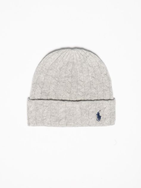 RALPH LAUREN-Cappello con Trecce Lana e Cashmere Grigio-TRYME Shop Ralph Lauren Beanie, Matching Fits, Ralph Lauren Hats, Cashmere Hat, Beanie Hat, Beanie Hats, Cold Weather, Winter Hats, Cashmere