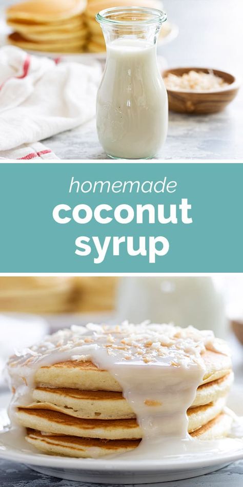 Coconut Syrup, Homemade Syrup, Homemade Pancakes, Banana Pancakes, Pancake Recipe, Easy Homemade, Syrup, Waffles, Pancakes