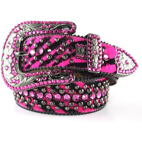 BB Simon Belts, BB Simon, BB Simon Wholesale ❤ liked on Polyvore featuring accessories and belts Cowgirl Belts, Bling Belts, 2000s Fashion Outfits, Everything Pink, Pink And Black, Metallic Leather, Y2k Fashion, Western Fashion, Belts