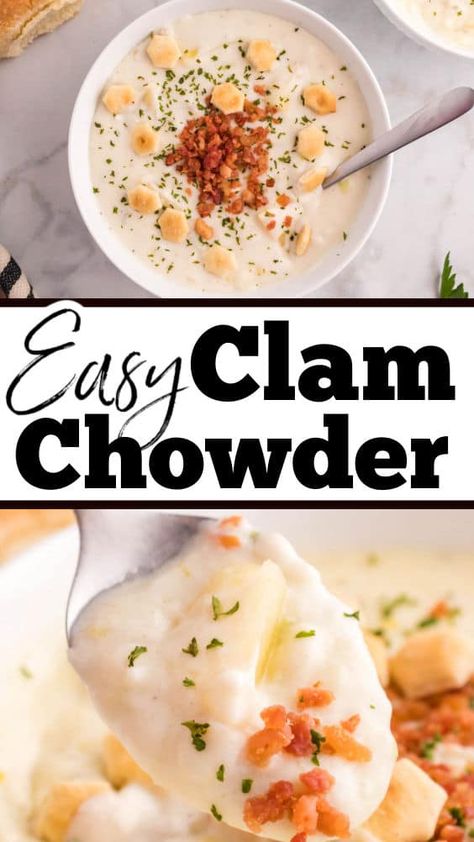 Bear Creek Clam Chowder, Clam Corn Chowder Recipe, Canned Clam Chowder Recipe, New England Clam Chowder Recipe Crockpot, Claim Chowder Recipe New England, Easy Clam Chowder Recipe Crock Pots, Clam Chowder With Fresh Clams, Clam Chowder Recipe New England Easy, Easy Clam Chowder Recipe Simple