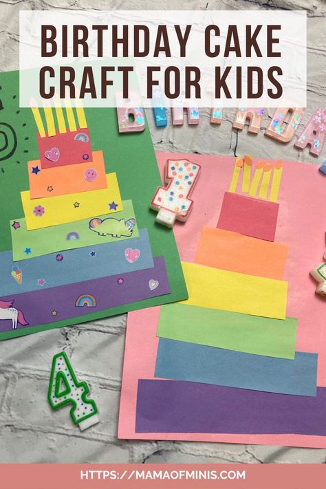 birthday cake craft for kids Cake Craft For Kids, Craft Ideas For Birthday, Birthday Cake Craft, Happy Birthday Crafts, Ideas For Birthday Cake, Kids Birthday Crafts, Preschool Birthday, Teacher Birthday, Birthday Card Craft