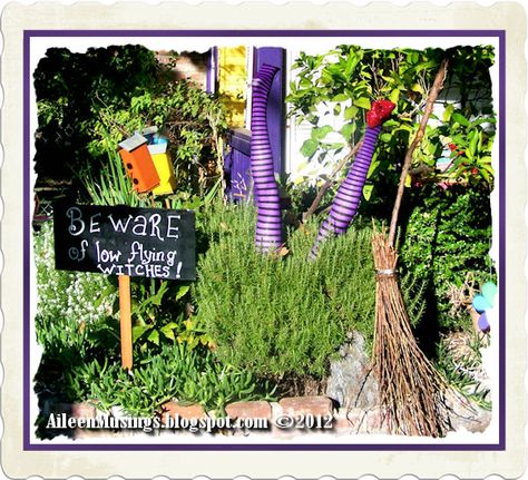 Aileen's Musings: Low Flying Witches and Herm & Ethel Witch Flying School, Funny Halloween Decorations, Witch Flying, Flying Witch, Halloween 2014, Woke Up This Morning, Halloween 2023, Witch House, Halloween Decoration