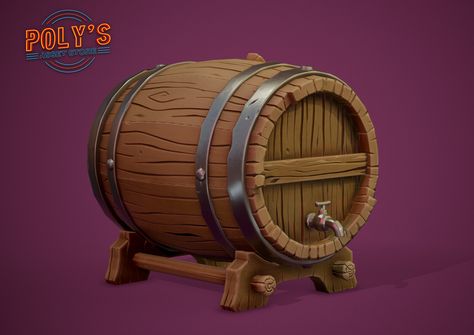 ArtStation - Beer Keg Barrel - Low Poly Stylized , Poly's Asset Store LTD Stylized Low Poly, Cowboys Bar, Stylized 3d, Barrel Table, Beer Barrel, Medieval Architecture, Game Terrain, Beer Art, Metal Barrel