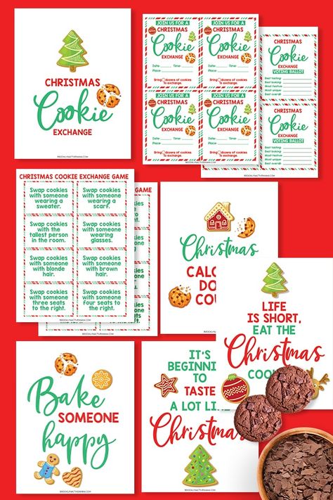 Christmas Cookie Exchange Party Ideas Free Printables, Christmas Cookie Contest, Cookie Exchange Games, Cookie Exchange Party Ideas, Cookie Exchange Packaging, Grinch Cookie, Christmas Cookie Exchange Party, Gingerbread Hot Cocoa, Unique Christmas Cookies