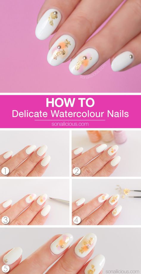 Watercolor Nails Tutorial, Nails Tutorial Videos, Nails Watercolor, Watercolor Art Tutorial, Watercolor Nails, Nail Polish Ideas, Nail Tutorial Videos, Wide Nails, Nail Vitamins