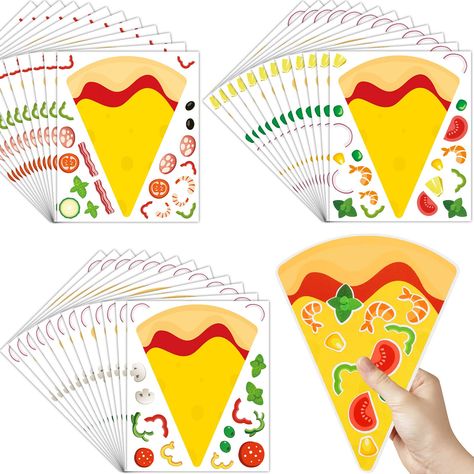 PRICES MAY VARY. Sufficient quantity: a total of 48 sheets pizza party supplies in 4 different styles will be packed to you, each sheet contains various small cute stickers allowing you to DIY as you like Size information: Each pizza party decoration is about 7.09 x 5.91 inches / 18 x 15 cm, large size ; For your decoration and DIY, bring you a beautiful experience Self adhesive and safe to use: these restaurant party supplies are made of paper with adhesive back, colors and patterns are vividly Small Cute Stickers, Pizza Party Favors, Pizza Party Decorations, Pizza Craft, Pizza Party Invitations, Make A Pizza, Restaurant Party, Make Your Own Pizza, Baking Party