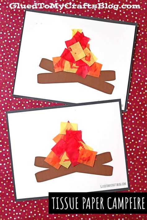 Paper Campfire, Camping Crafts For Toddlers, Easy Camping Crafts, Camping Crafts Preschool, Campfire Ideas, Tent Craft, Camping Theme Preschool, Fire Crafts, Camping Projects