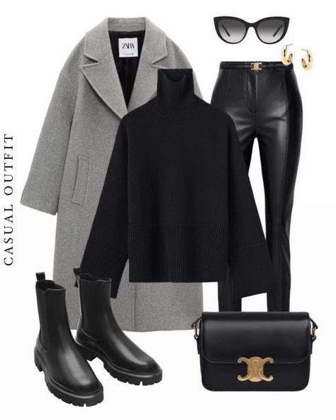 Grey Coats Outfit, Zara Outfit Inspiration, 2024 Outfit Ideas, Outfits With Coats, Winter Outfit Work, Paris Style Outfits, Outfit Winter Ideas, Zara Outfit Ideas, Zara Beauty