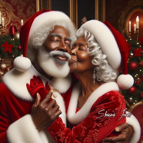 Christmas Greetings Quotes, Black Christmas Decorations, African Christmas, Black Inspirational Quotes, Merry Christmas Pictures, Black Santa, Black Love Art, Black Art Pictures, Mrs Claus