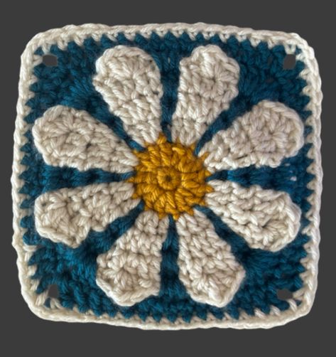 crochet granny square cardigan Retro Daisy Square Crochet Pattern, Retro Daisy Granny Square Pattern Free, Daisy Square Blanket, Retro Daisy Crochet, Downtown Crochet, Crochet Daisy Pattern Free, Retro Daisy Granny Square, Daisy Granny Square Pattern, Teaching Crochet