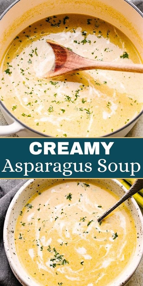 This cream of Asparagus Soup recipe is both light and fresh, whipped up with just a few ingredients and ready in about 30 minutes. Enjoy it as a main dish, or kick off an elegant meal with it as your starter. Creamy Asparagus Soup, Keto Asparagus, Sauteed Asparagus, Asparagus Recipes Oven, Best Asparagus Recipe, Cream Of Asparagus Soup, Asparagus Recipes Baked, Grilled Asparagus Recipes, Creamed Asparagus