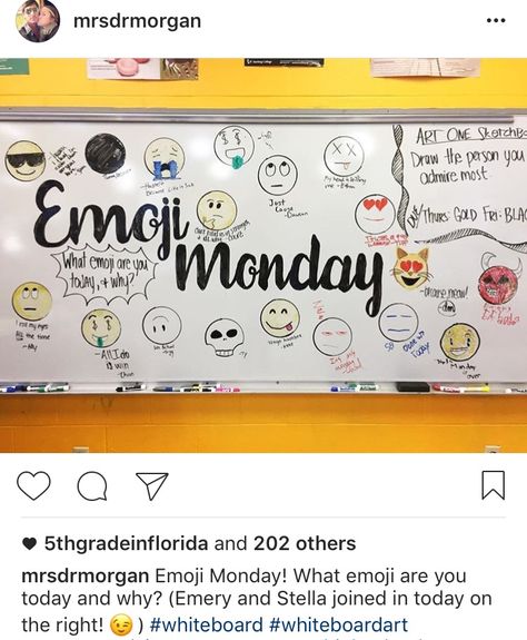 Emoji bell ring Monday Messages For Students, Monday Bell Ringer, Monday Morning Message Classroom, Classroom Question Of The Day, Monday Board Prompts, Morning Questions For Students, Monday Writing Prompts, Monday Whiteboard Message, Monday Whiteboard Prompt