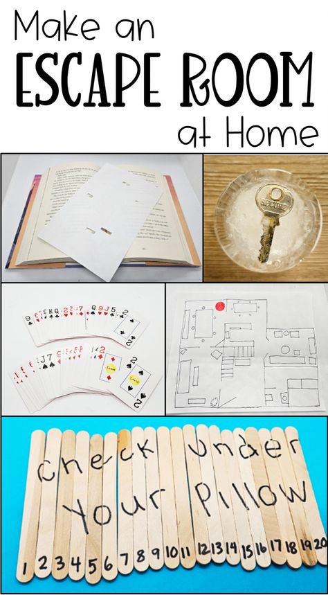 DIY Escape Room at Home - Hands-On Teaching Ideas - Escape Rooms How To Make Your Own Escape Room, How To Make An Escape Room At Home, Escape Room Puzzles For Kids, Family Craft Ideas, Diy Escape Room Puzzles, Escape Room Puzzle Ideas, Escape Room At Home, Escape Room Diy, Diy Escape Room