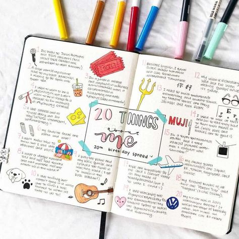 About Me Page In Your Bullet Journal And Why You Need One | Bullet journal ideas pages, Bullet journal ideas templates, Bullet journal writing About Me Bullet Journal, Birthday Bullet Journal, Bullet Journal Page Ideas, Bullet Journal Contents, Journal Page Ideas, Bujo Spreads, Turning 20, Bullet Journal Page, Bullet Journal Ideas Templates