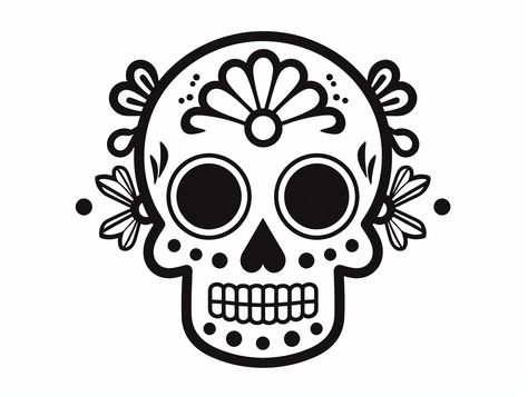 illustration of Calavera art for kids Sugar Skull Coloring Pages, Mandala Turtle, Pumpkin Tattoo, Skull Coloring Pages, Skull Designs, Sugar Skull Design, Day Of The Dead Skull, Halloween 2024, Fantasy Fairy